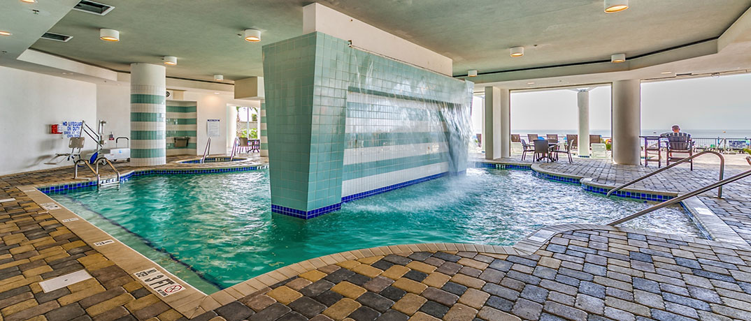 Indoor pool and hot tub at Oceans One Resort